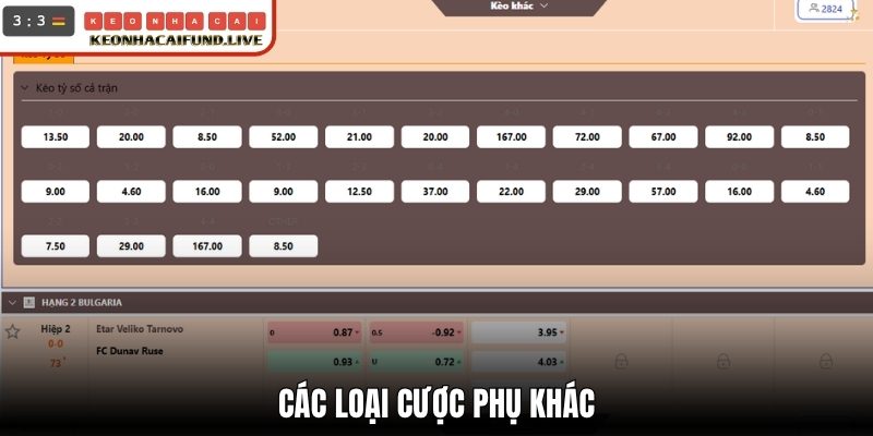 Các loại cược phụ khác